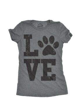 Crazy Dog T-Shirts Women’s Love Paw Print Tee